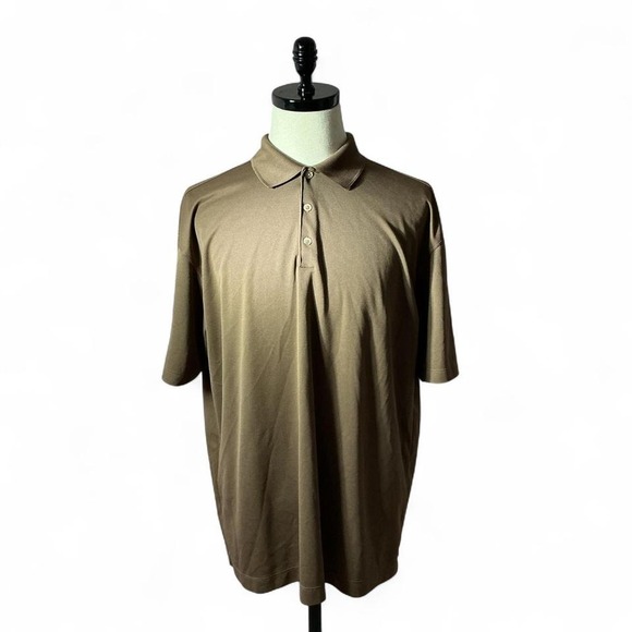 Nike Golf XL Dri-FIT Polo Shirt Mens Brown Baker Hughes Short Sleeve‎ Athletic